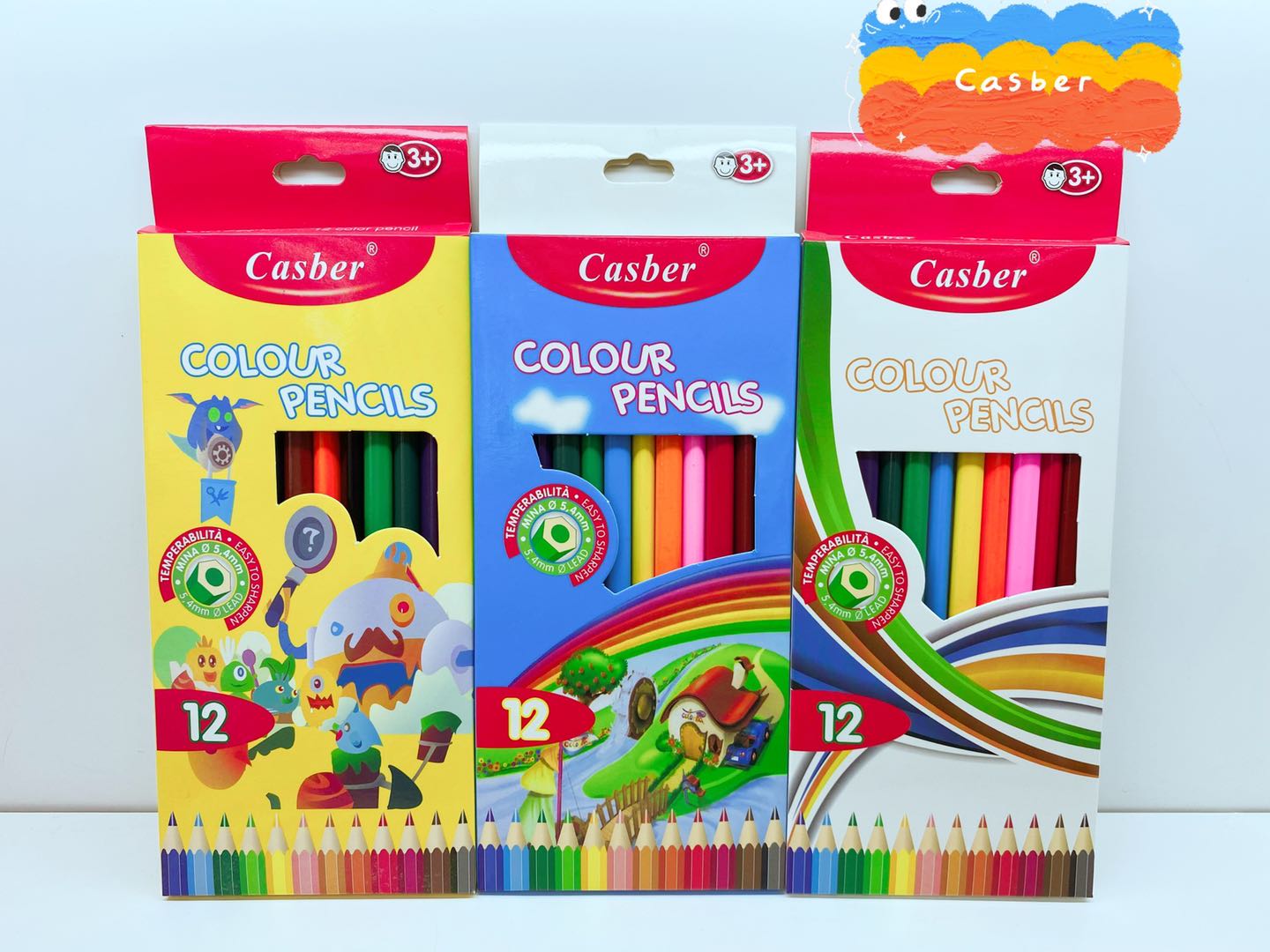 Cartoon long colored pencils