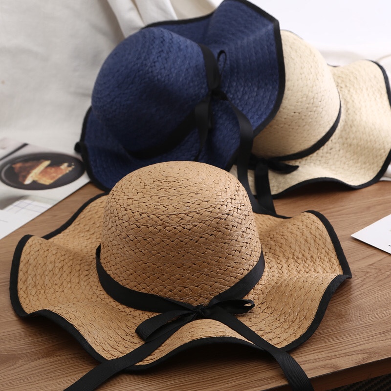 Hat lady beach summer sun sun hat with large brim sun hat beach sun hat face mask versatile Korean trendy children version has adult version thumbnail