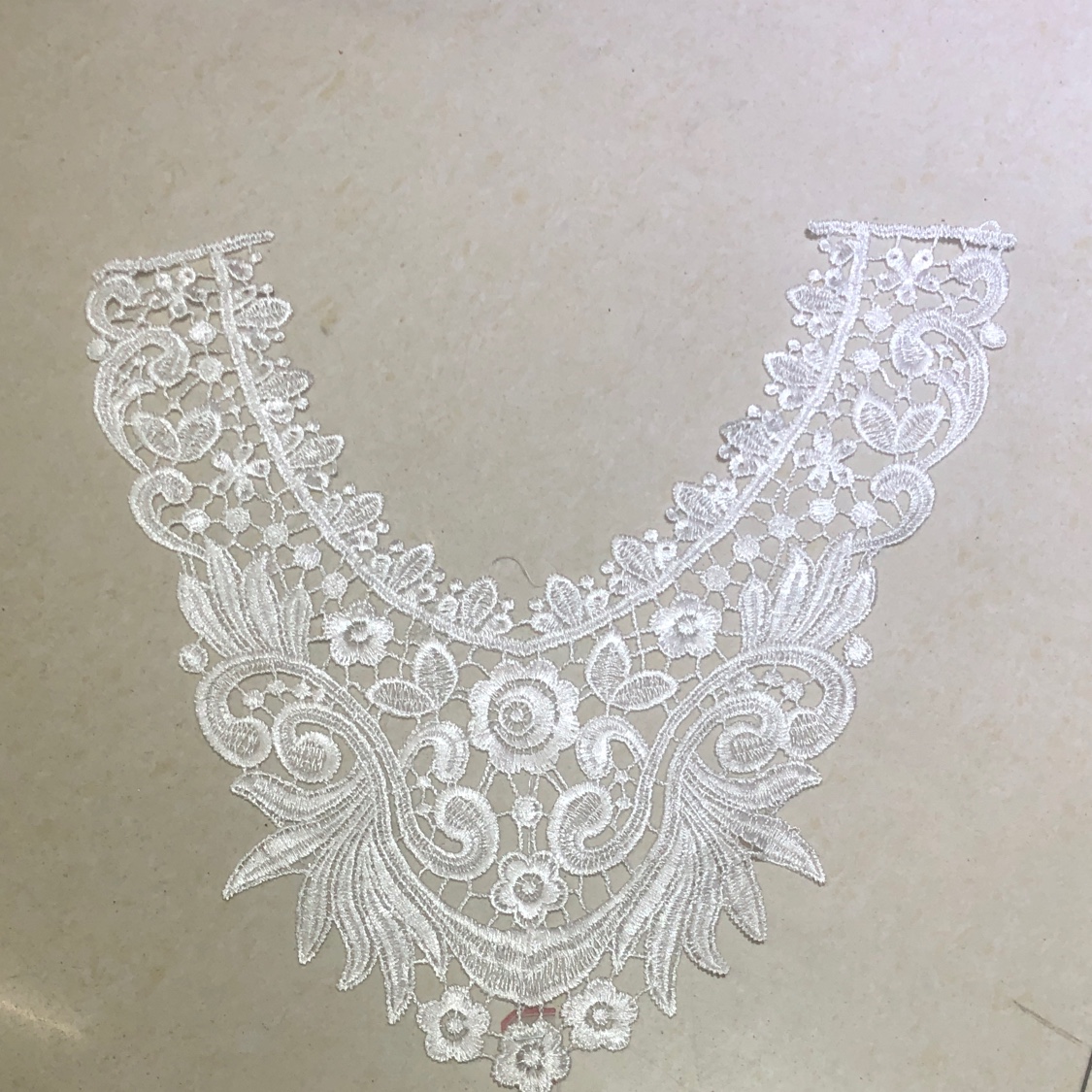 Water soluble lace, water soluble collar, polyester collar