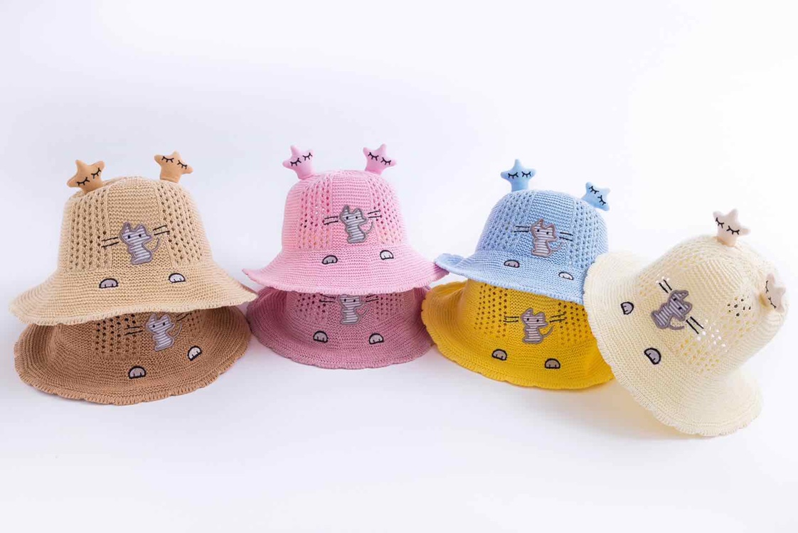 Baby straw hat summer thin baby sun hat for 6 months to 2 years old mesh girls and boys children sun hats for sun protection 2020