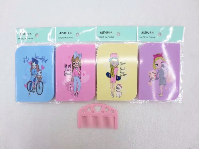 687 Mobile Phone Mirror Comb Set Dressing Mirror Portable Makeup Mirror Portable Mirror details Picture