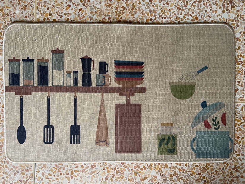 Linen and cotton floor mat details Picture