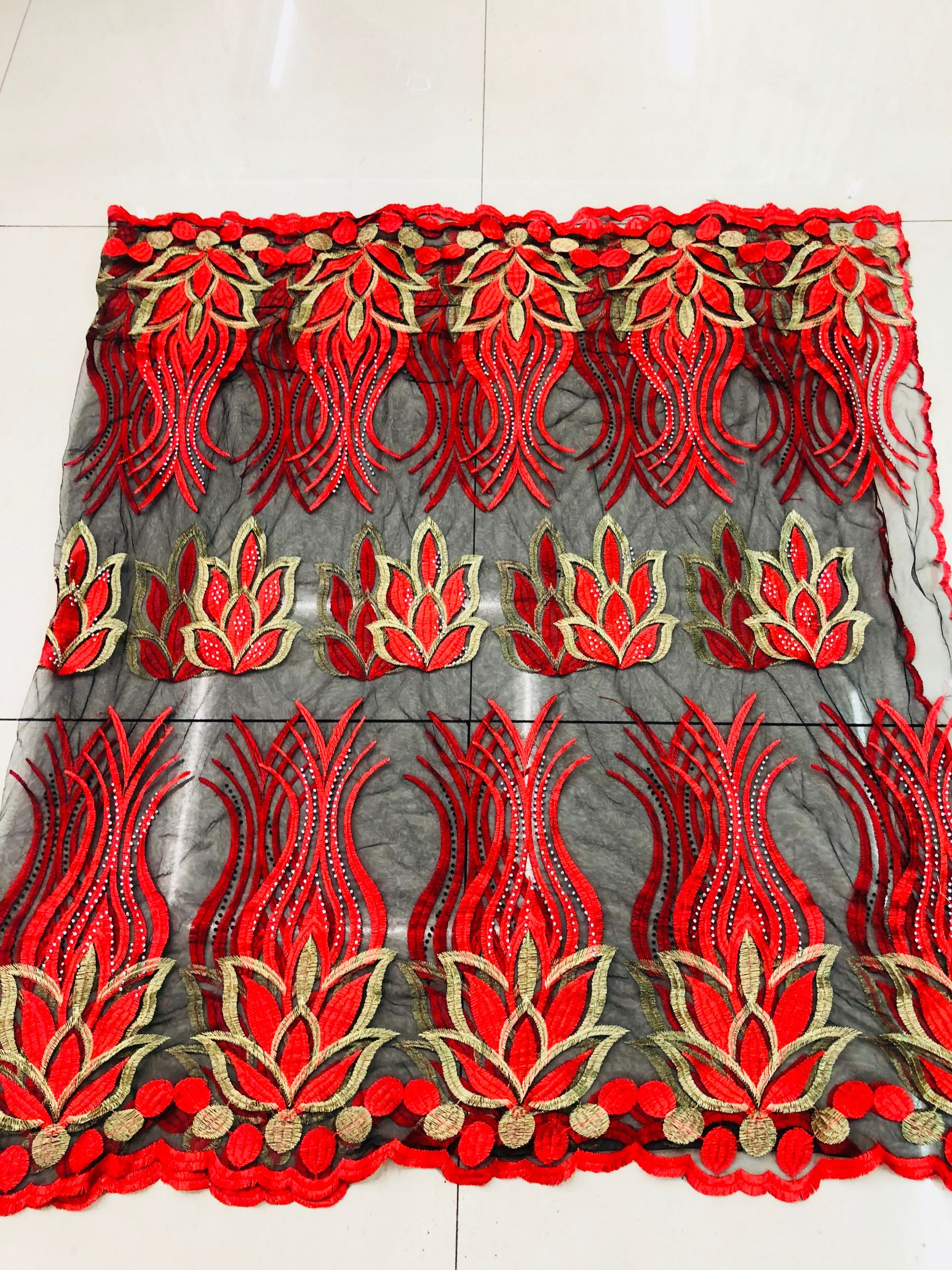 African Women's Shawl Shawl With Embroidered Gauze For Domestic Sale