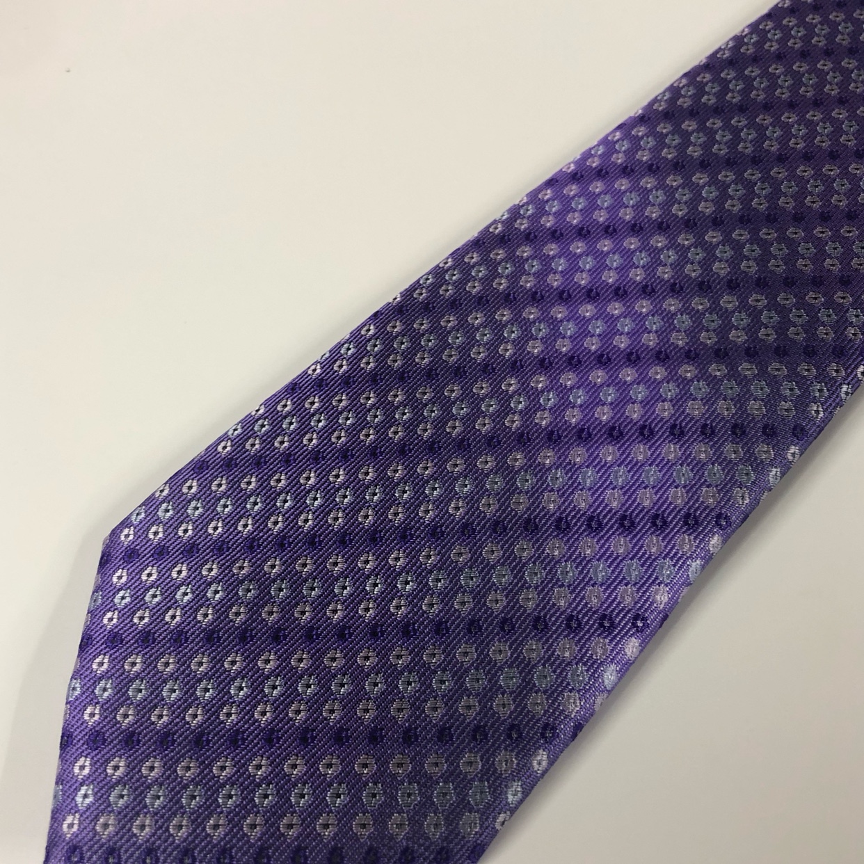 男士领带紫色小碎花涤纶领带编织提花花朵领带工厂详情图3