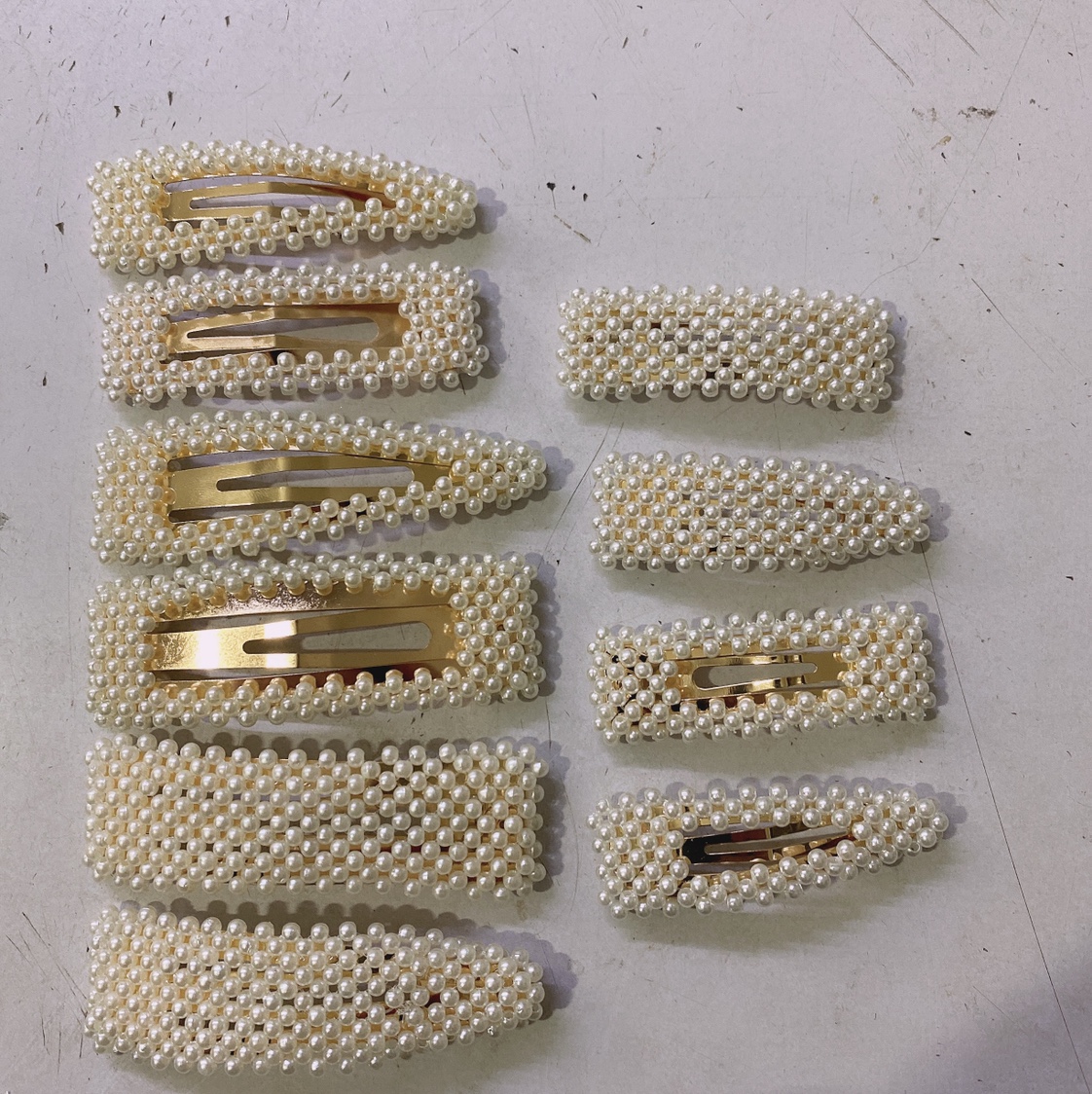 Pure Hand-Woven Pearl Bb Clip, Side Clip, Hairpin Wholesale 100 Batches details Picture
