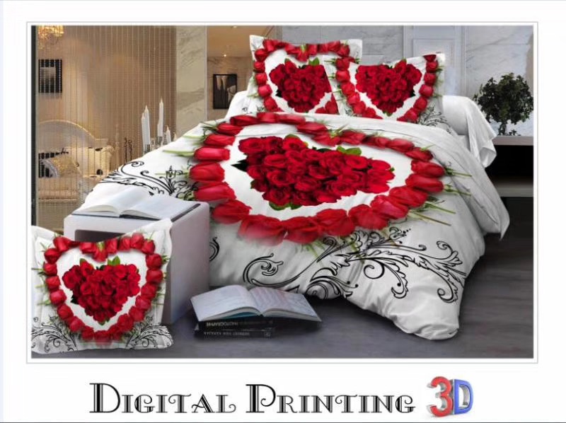 4-piece set of 3D fabric active brushed bedding for export