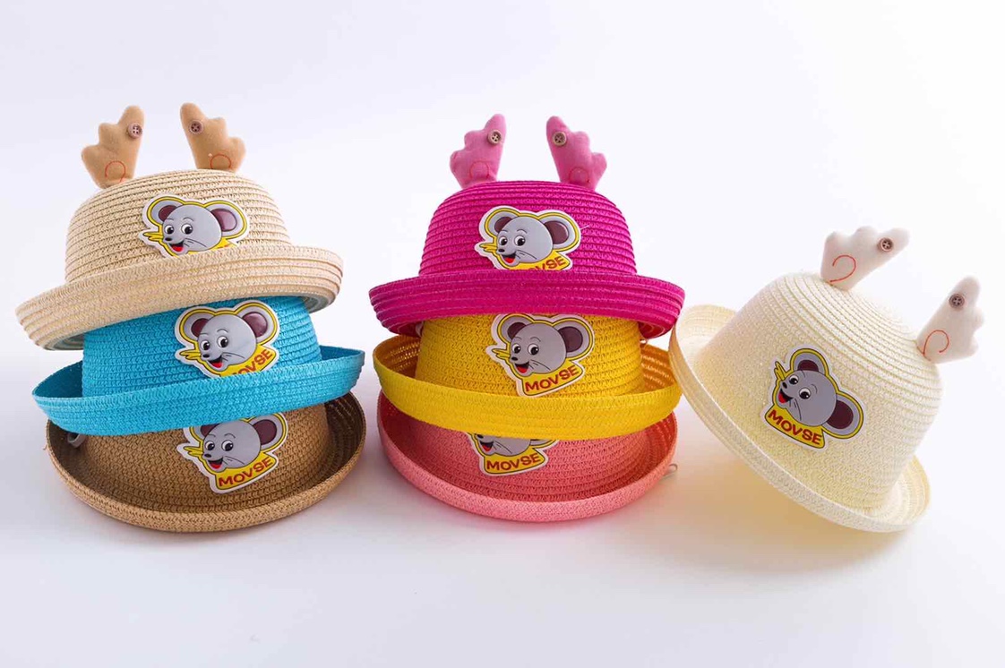New children's hats for Spring and summer 2020: Cotton thread knitted hollowed-out sun hats for boys, cartoon Japanese-style basin hats