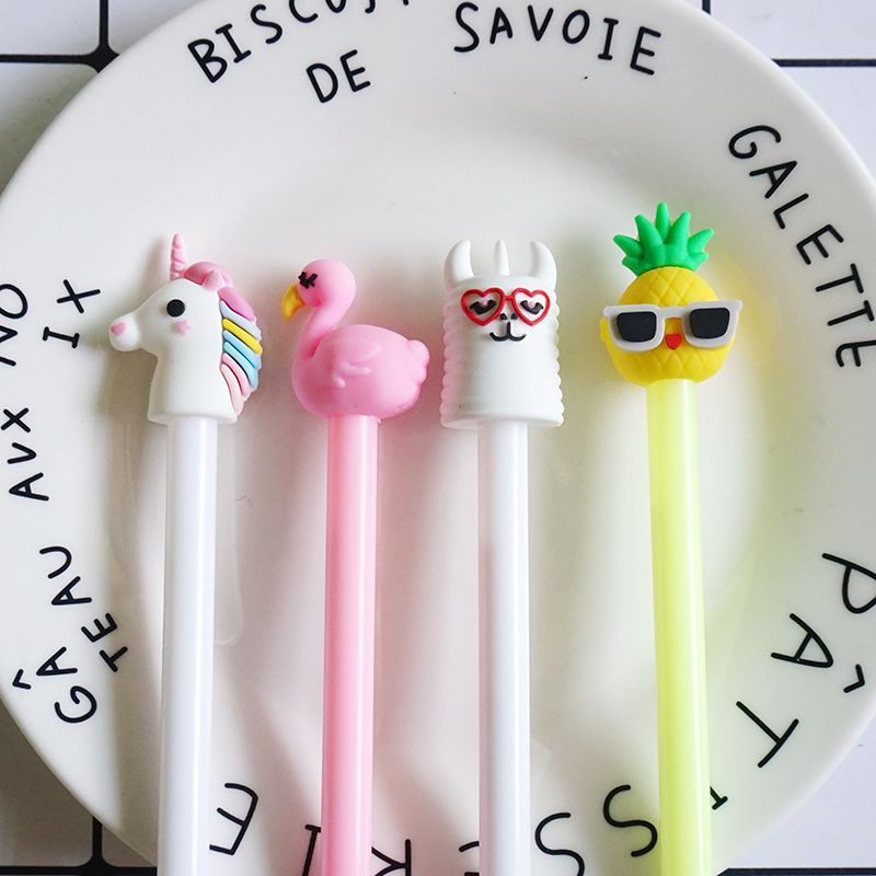 Animal cartoon PVC soft rubber pen case cartoon gel pen Specification image