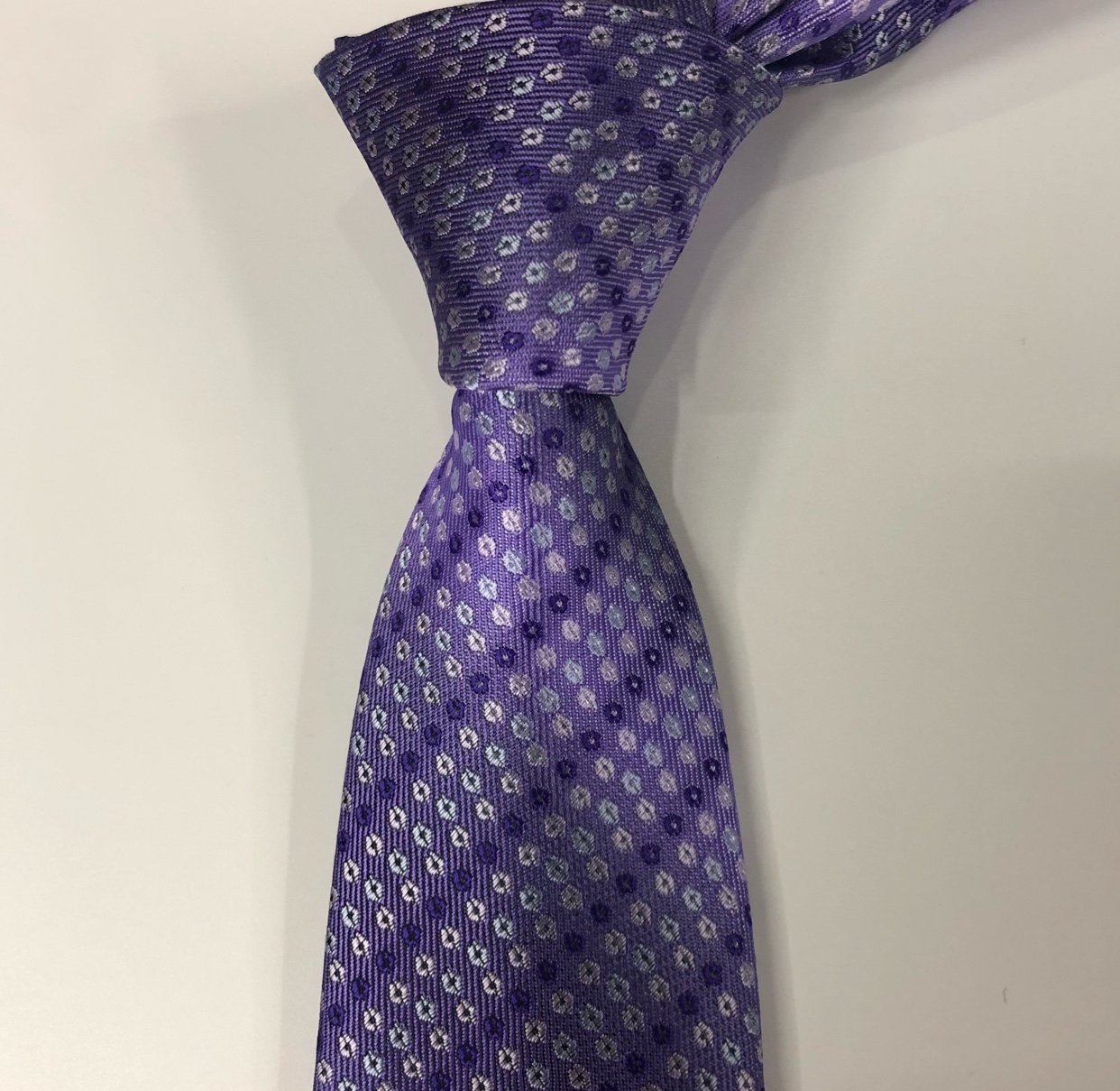 男士领带紫色小碎花涤纶领带编织提花花朵领带工厂详情图2