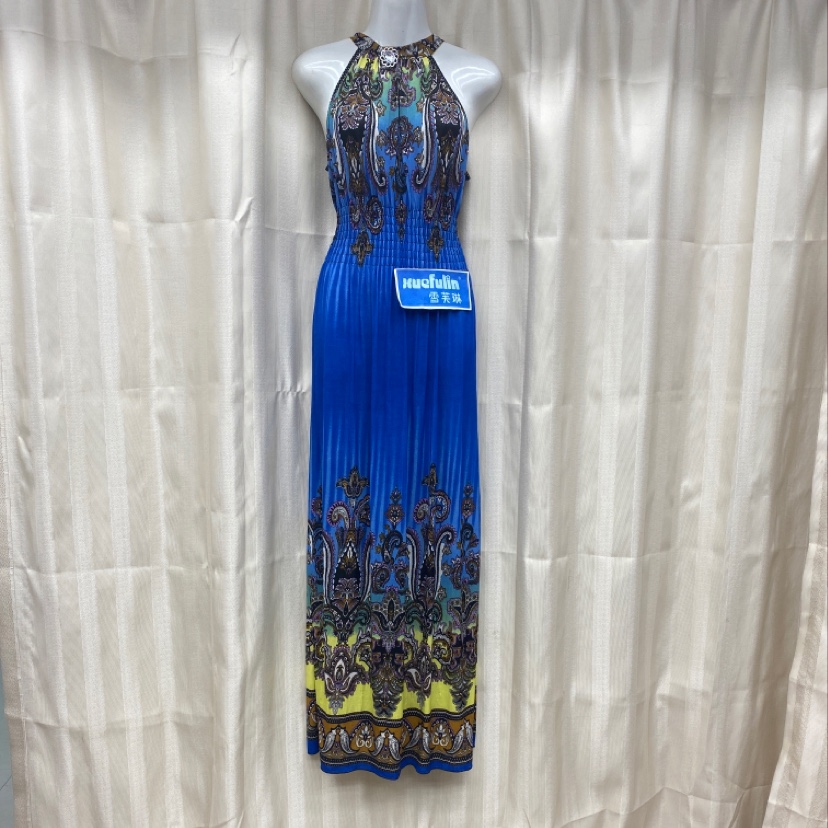 A Bohemian dress in sea blue