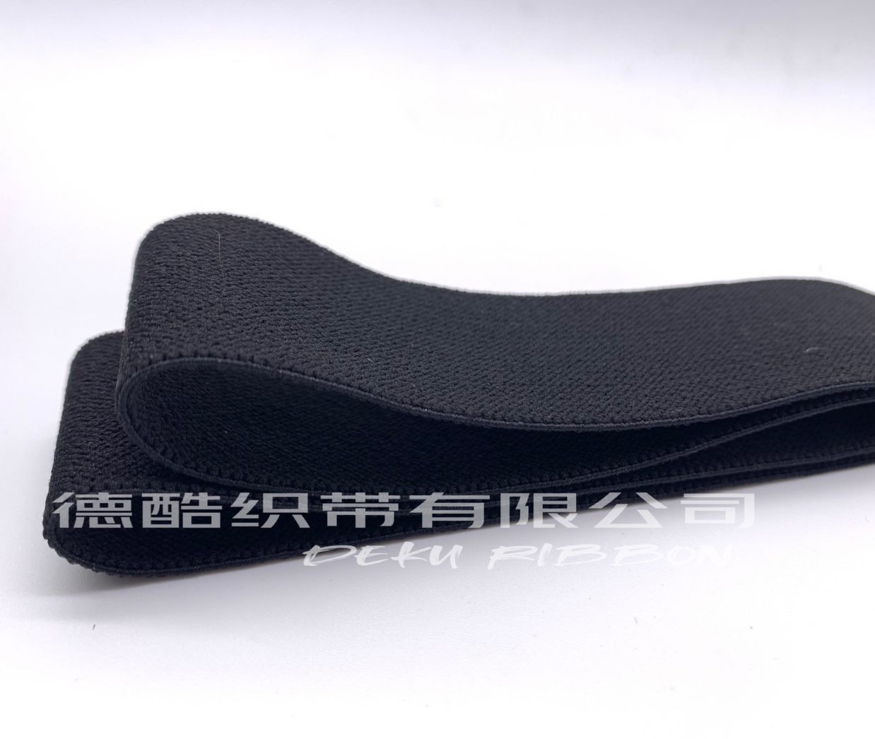 厂家热销 3cm光版黑色仿尼龙松紧带 黑色产品图
