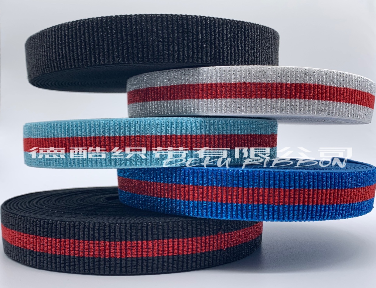 The manufacturer is selling best-selling 2.5cm colored gold thread elastic bands and jacquard elastic bands Application Scenario