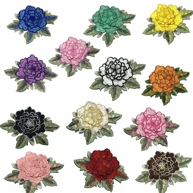 New Multi-Color Water-Soluble Three-Dimensional Flower Computer Embroidered Cloth Patch Clothing Decoration Accessories Cloth Patch Sewing Can Be Customized full figure