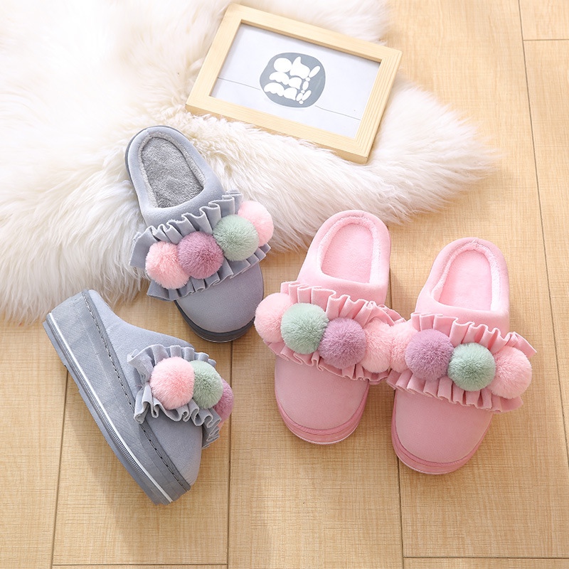 Autumn winter new MAO Qiu women's cotton towing sponge cake waterproof platform outdoor thermal cotton towing plush slippers women Application Scenario