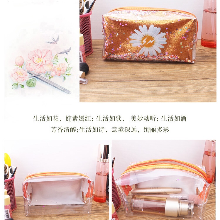 小雏菊PVC透明印花洗漱包产品图