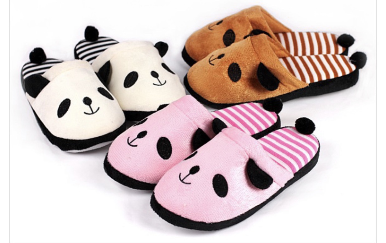 Creative cartoon panda winter women's indoor home soft-soled cotton slippers are anti-slip and silent