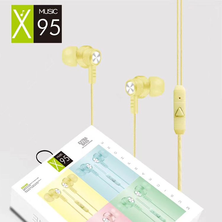 Yakirin Macaron Earphone X95 In-ear wired earphone wire-control band Microphone earphone earphone