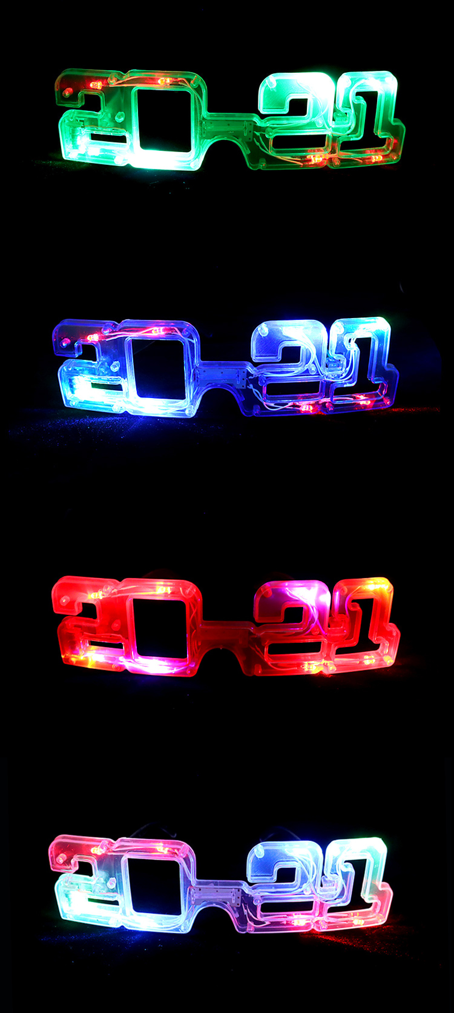 2021造型发光眼镜闪光眼镜数字2021眼镜详情图1