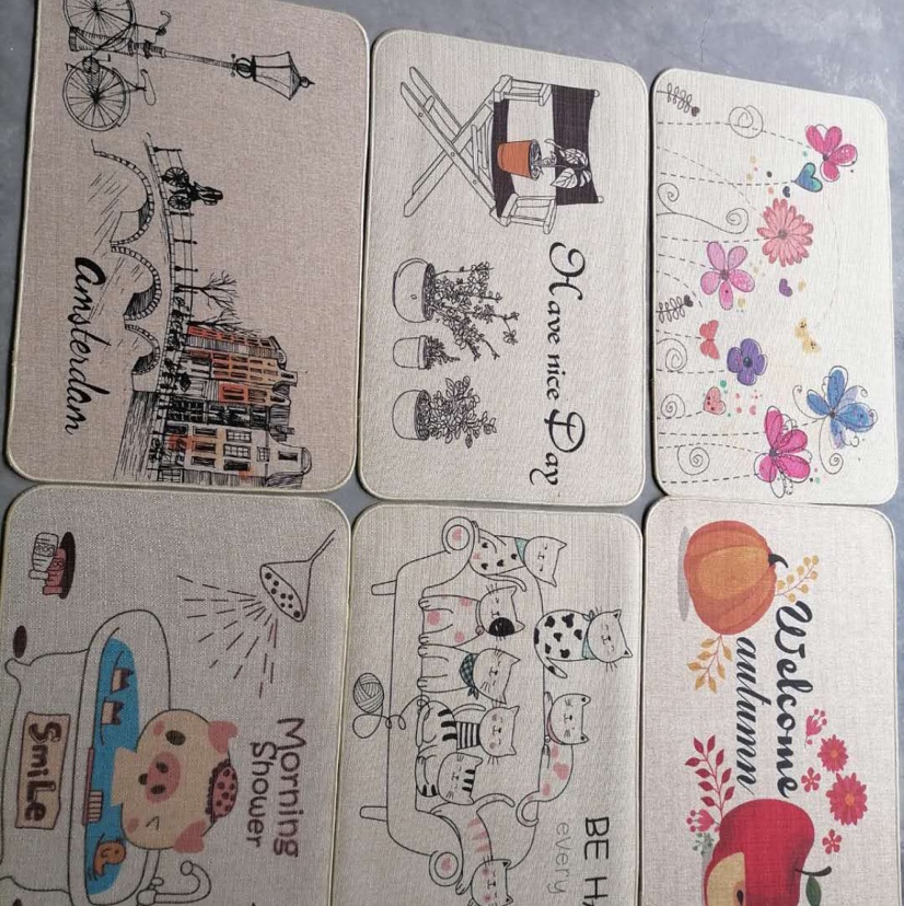 Linen and cotton floor mat undefined