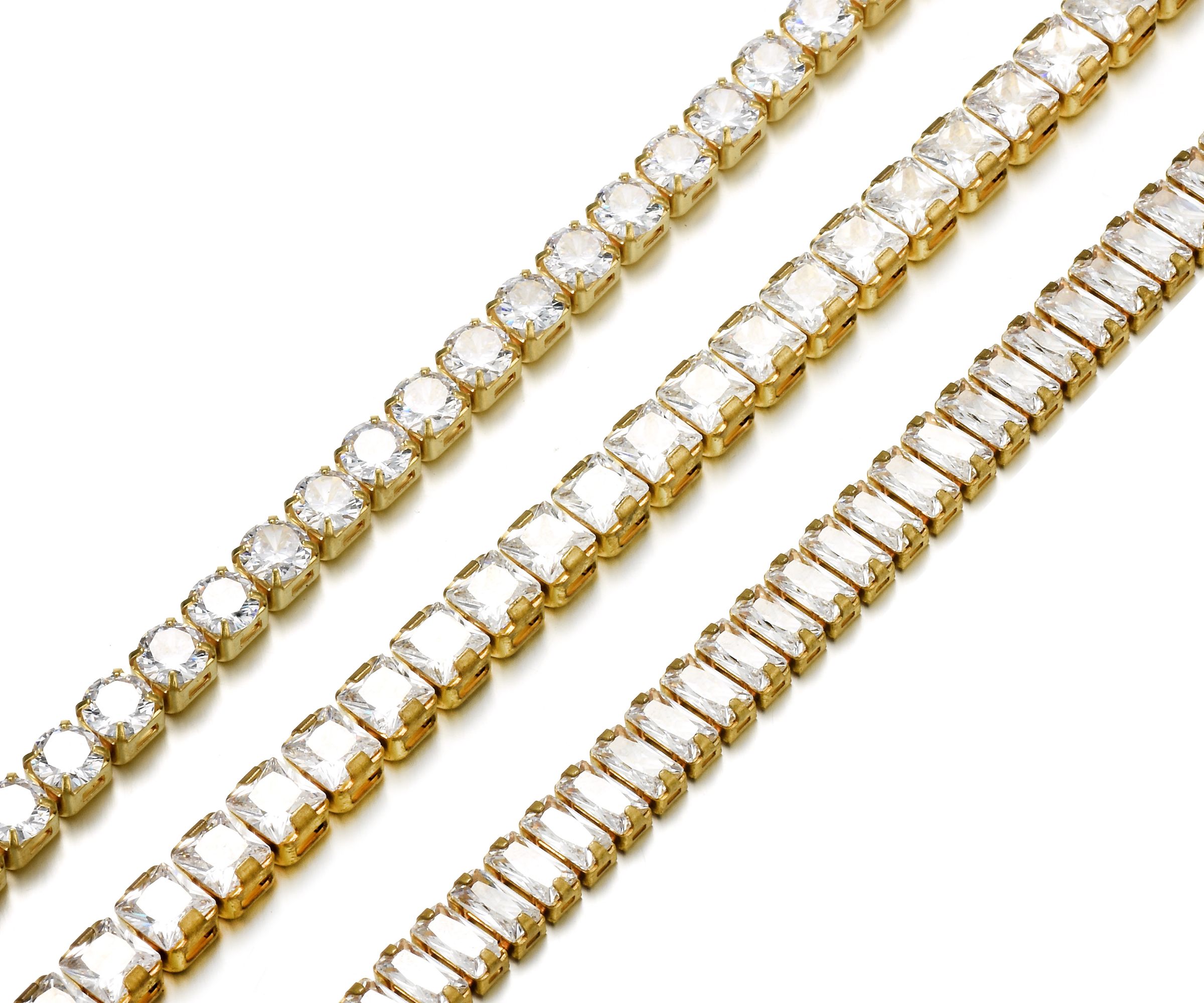 4*4mm square zircon diamond chain