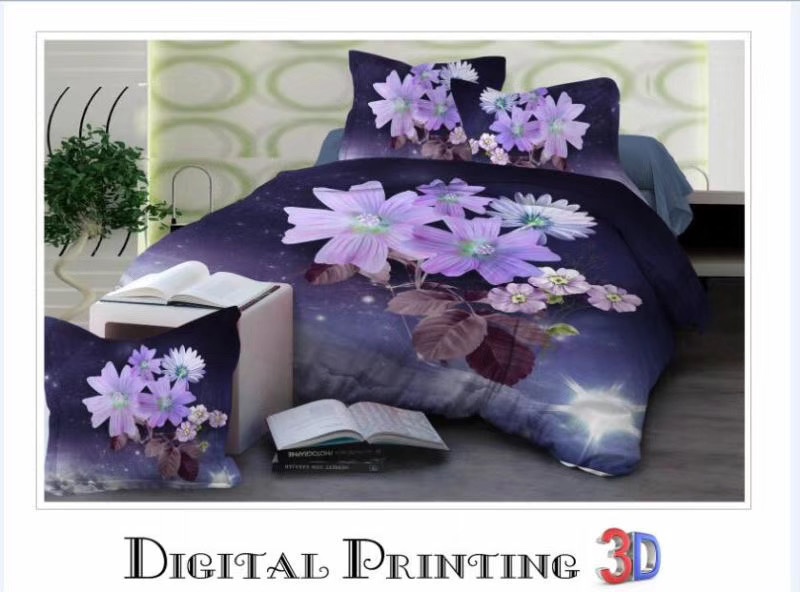 4-piece set of 3D fabric active brushed bedding for export Application Scenario