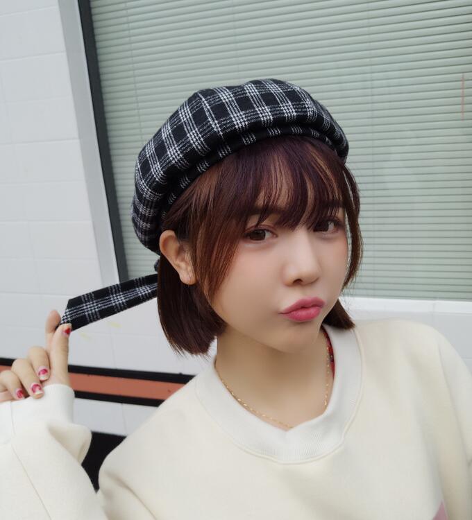 Female octagonal hat summer Korean casual joker bow day sunblock sunshade beret son hat trend thumbnail