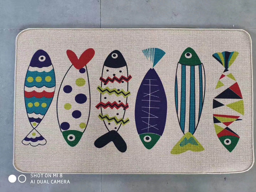 Linen and cotton floor mat undefined