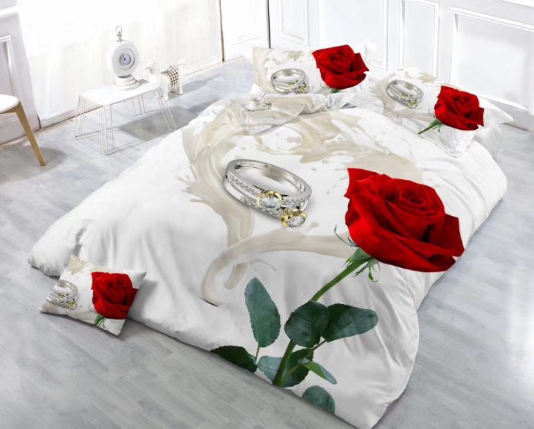4-piece set of 3D fabric active brushed bedding for export Specification image