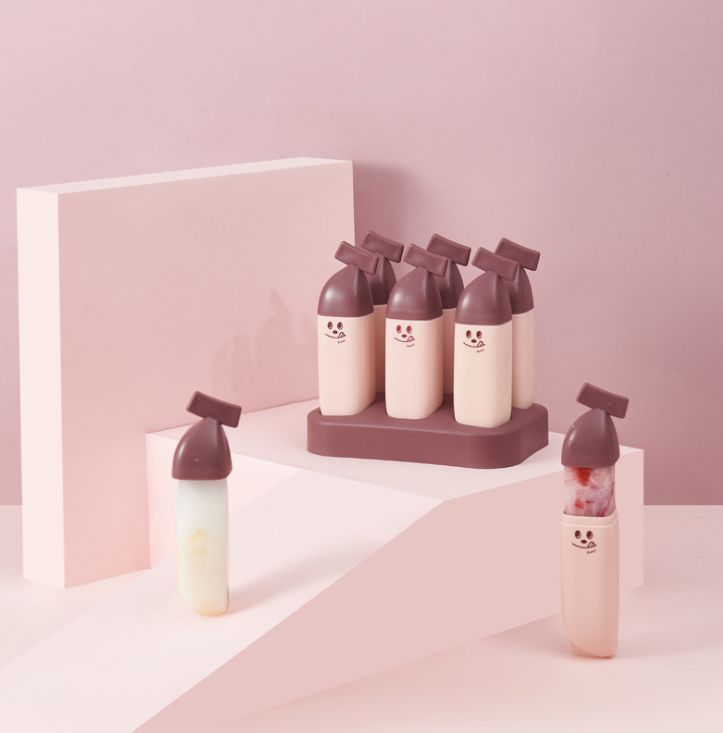 Six cute DIY bear ice molds, cartoon Popsicle and ice cream molds, frozen Popsicle molds, ice cream Application Scenario