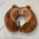 汽车头枕u型枕棕色小熊可爱枕头图