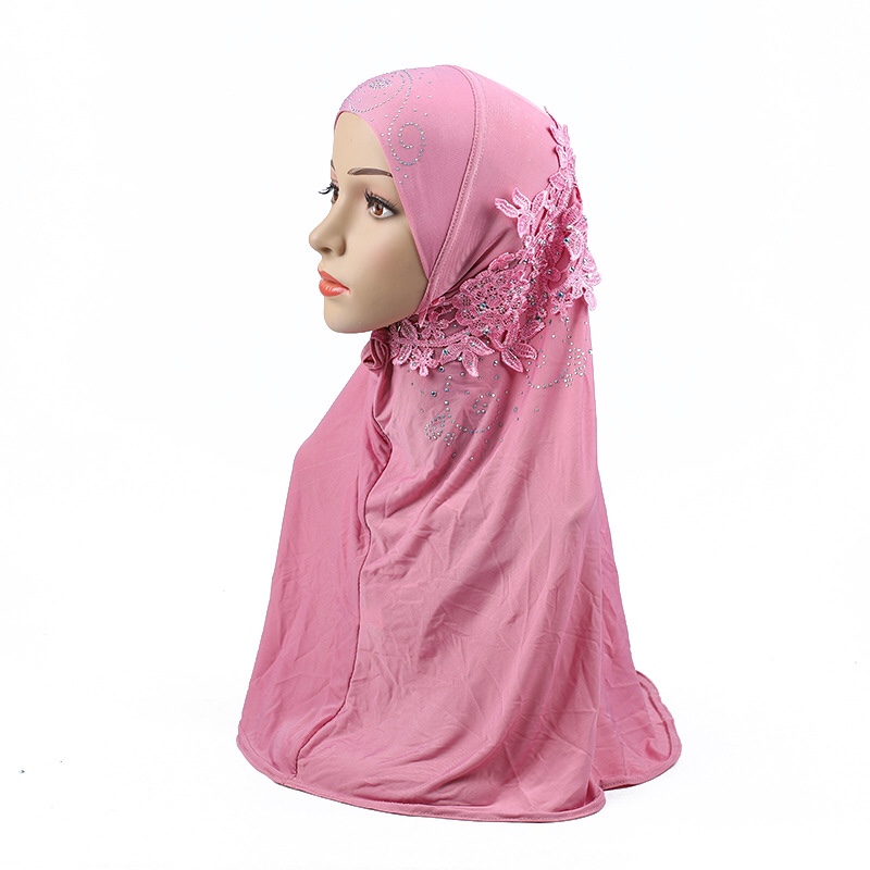 夏季新款民族服饰盖头烫钻水溶花侧面