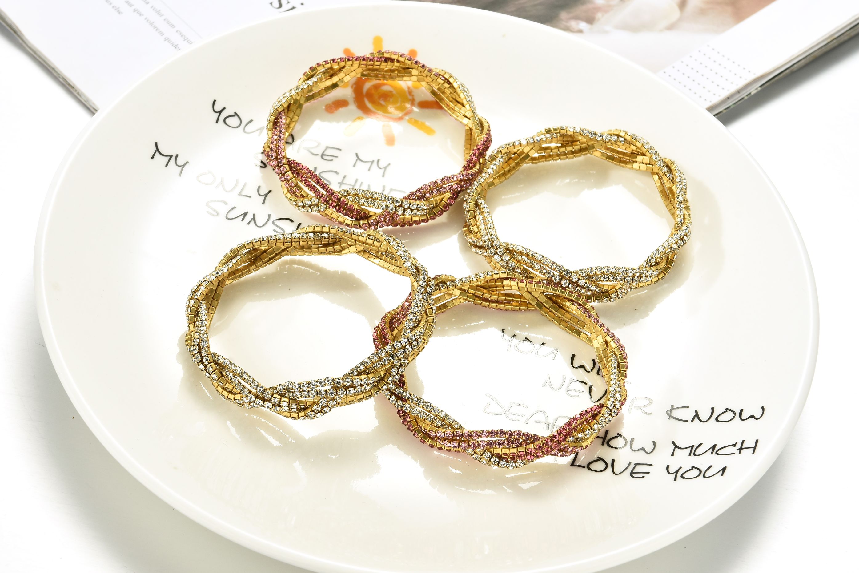 6.5# Braided elastic bracelet