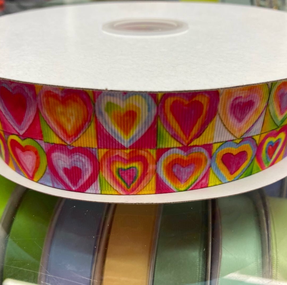 3.8-4cm螺纹印花热转印织带高品质鲜花婚庆包装图