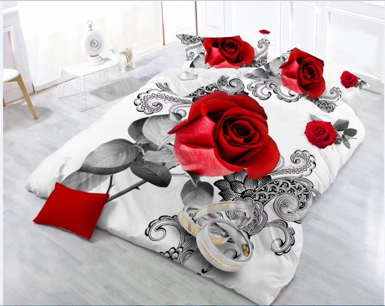 4-piece set of 3D fabric active brushed bedding for export undefined