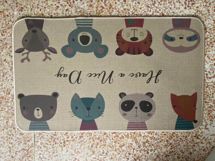 Linen and cotton floor mat Item Picture
