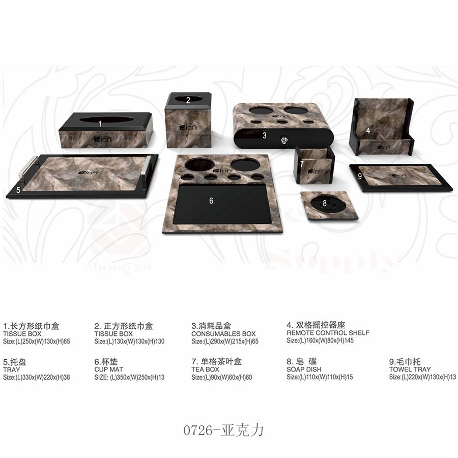 Star hotel Guest rooms acrylic decoration can be processed and customized