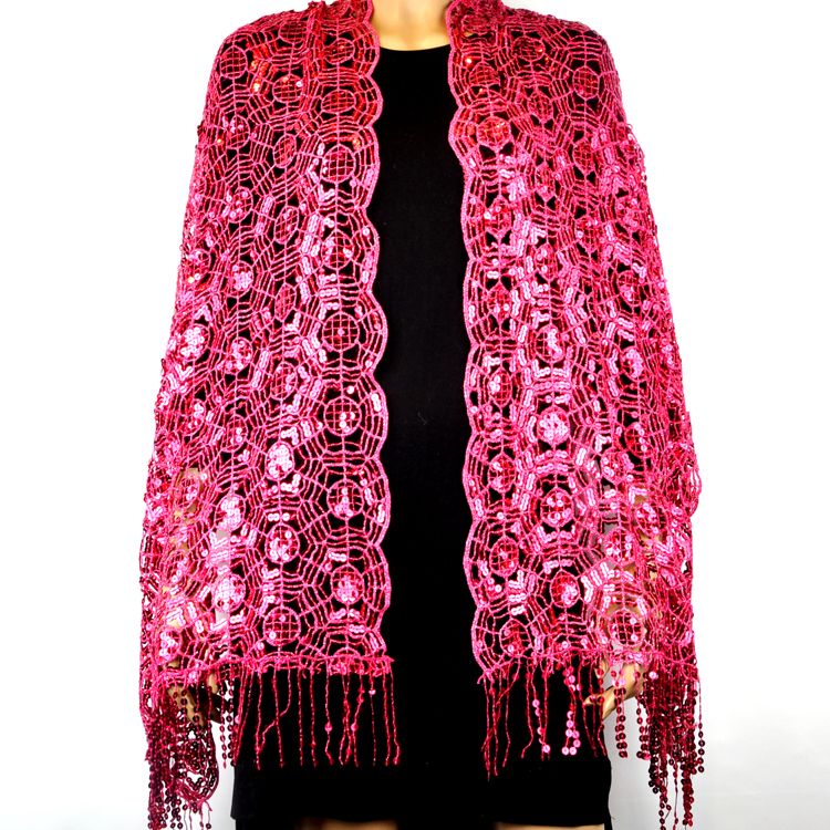 Embroidered shawl bright piece shawl beaded scarf embroidery beaded piece shawl tassel shawl hollow-out long shawl style grid flowers thumbnail