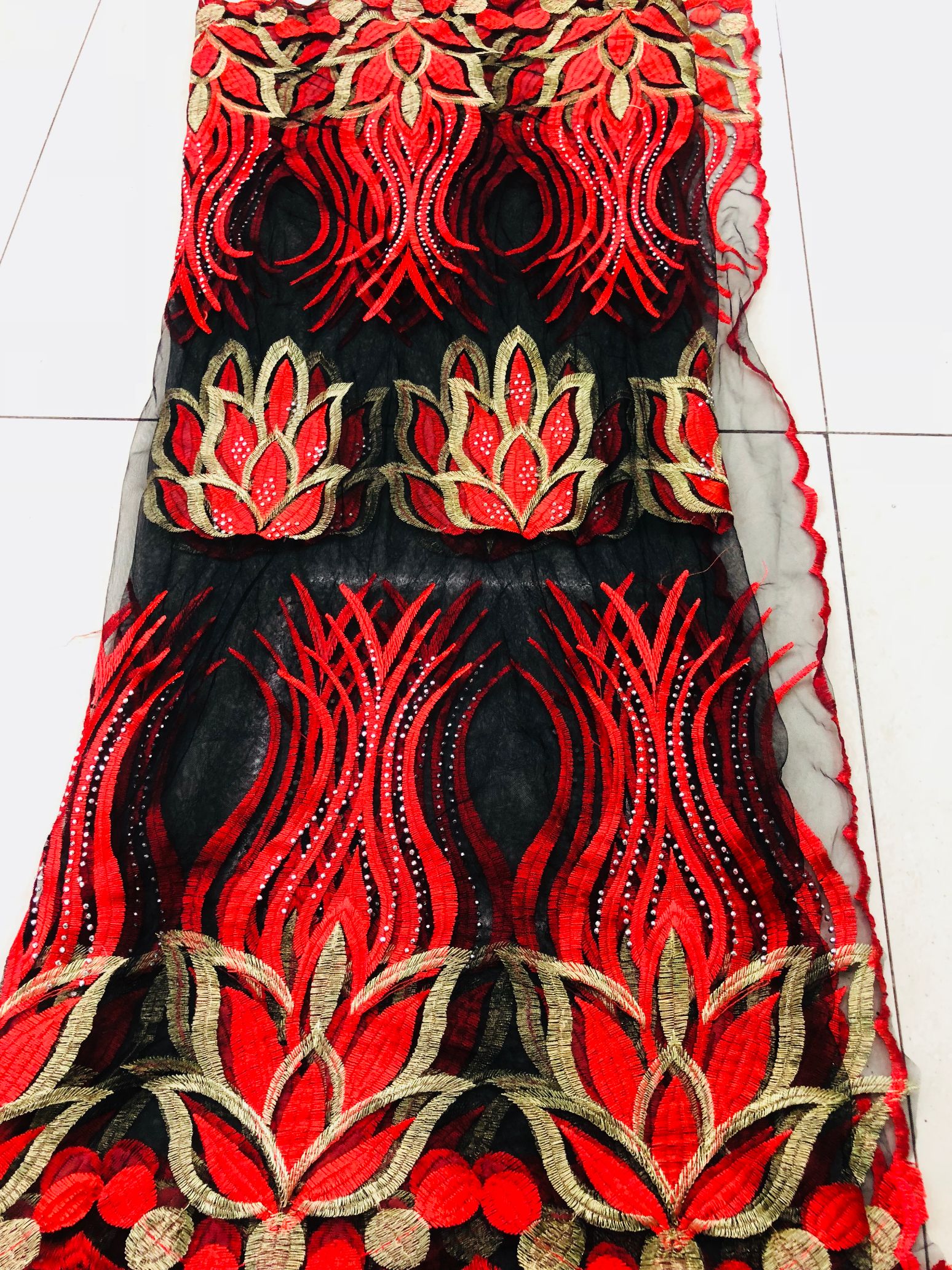 African Women's Shawl Shawl With Embroidered Gauze For Domestic Sale details Picture