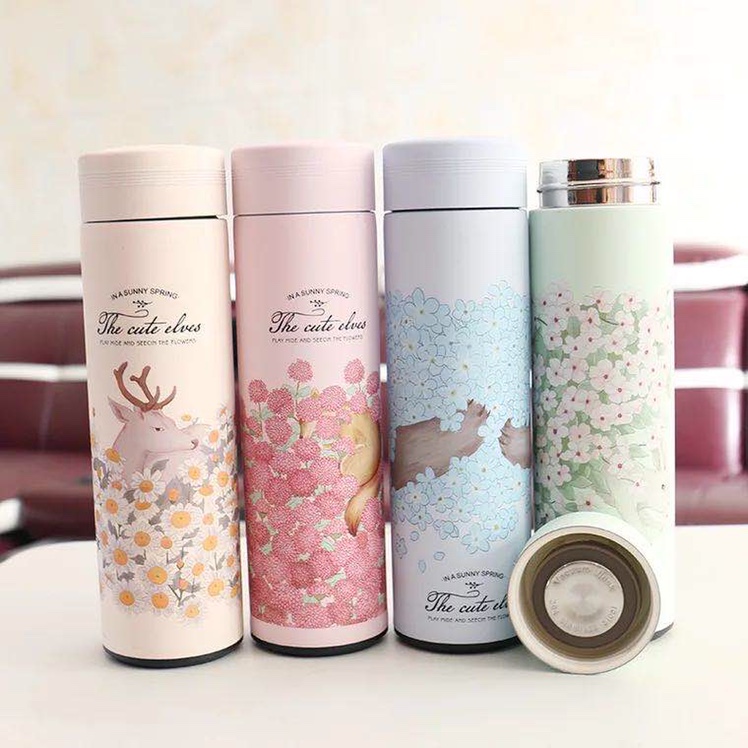 Flower-Like Brocade Thermos Cup