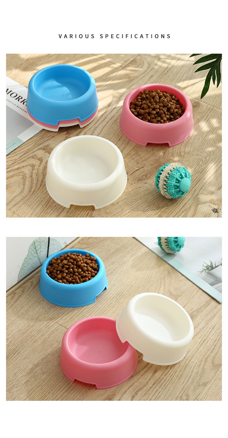 宠物用品圆形小号塑料轻薄特价现货粉色蓝色白色猫碗狗碗宠物碗详情图7