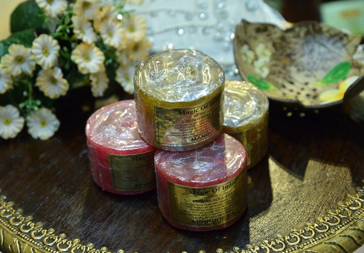 印度高档圆形丝瓜络精油皂