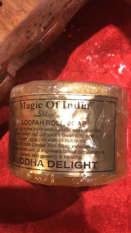 印度高档圆形丝瓜络精油皂详情图3