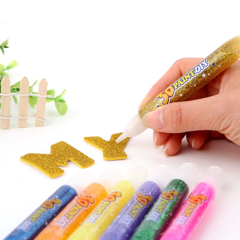 3D card-absorbing gold powder glue, seven-color glue, glass glue, foam glue and pearlescent glue can be DIY details Picture