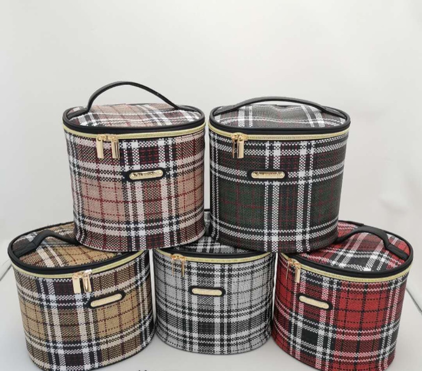 编织纹高桶两件套化妆包