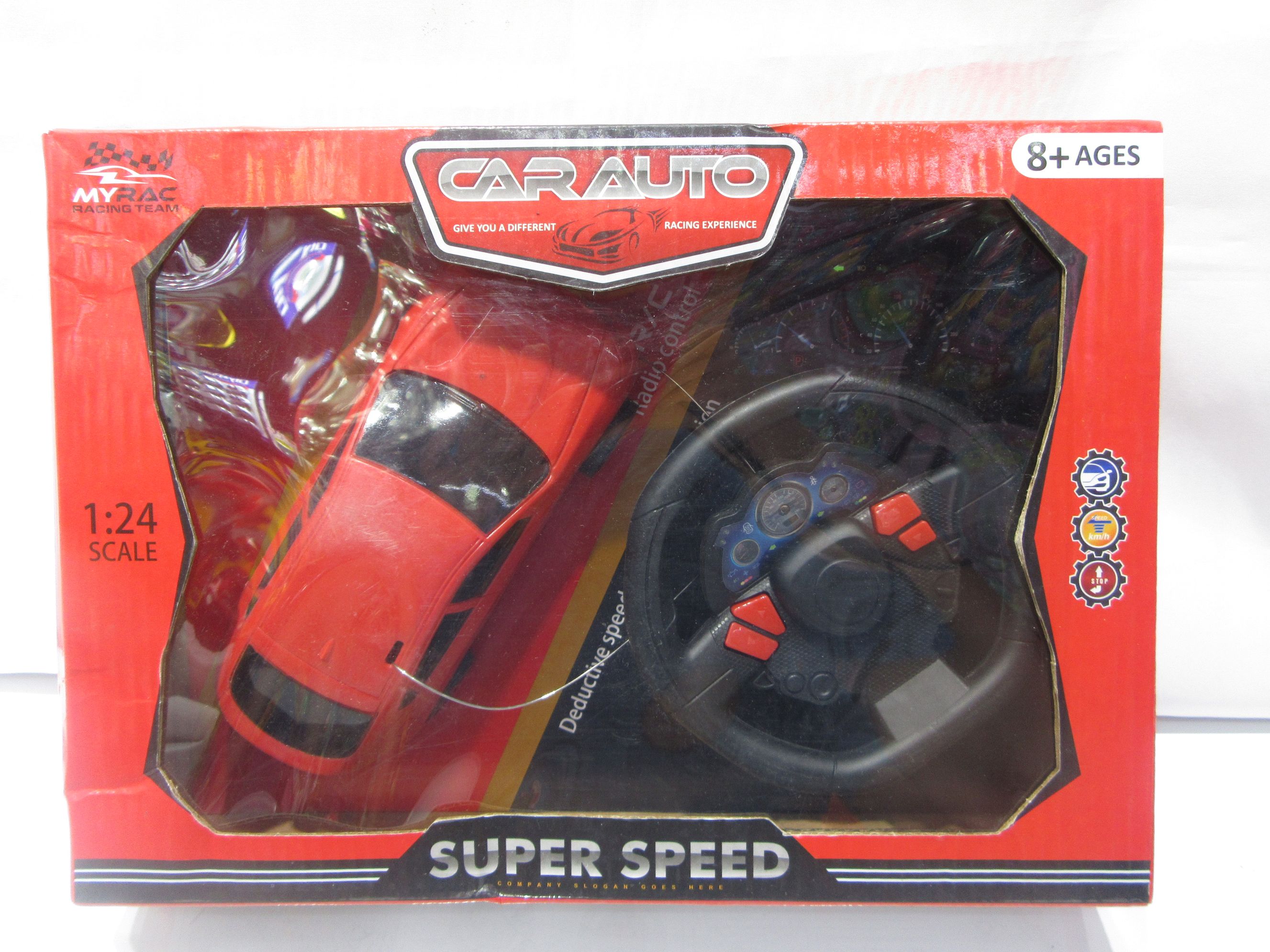 New electric remote control car Four-way Sports car model Ferrari steering wheel remote control boy recommended toy car