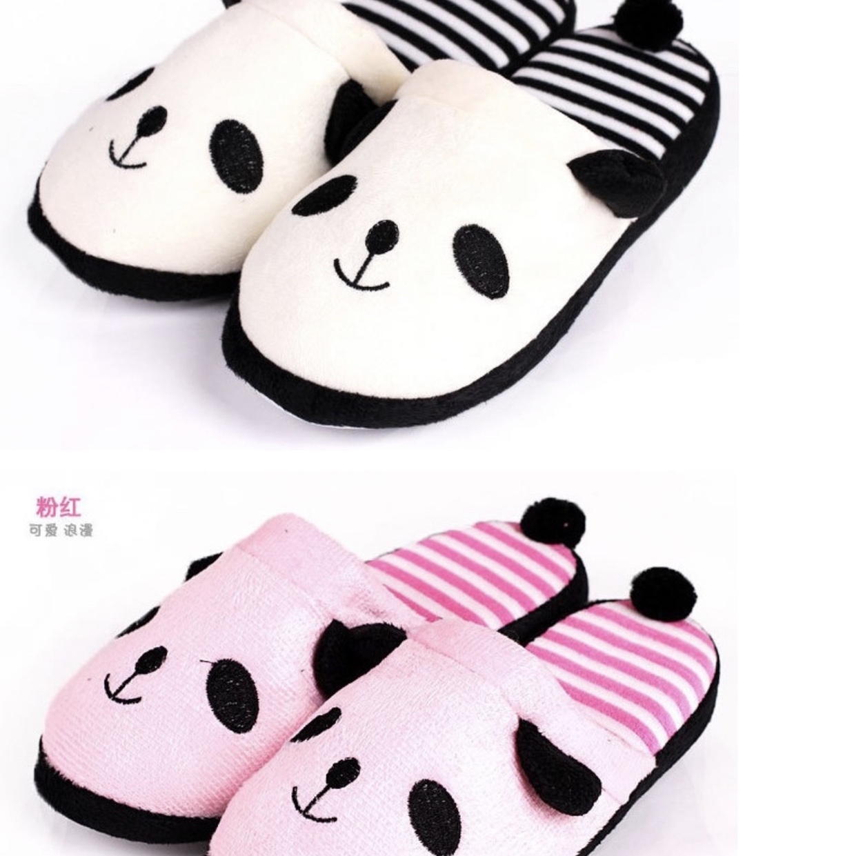 Creative cartoon panda winter women's indoor home soft-soled cotton slippers are anti-slip and silent Specification image