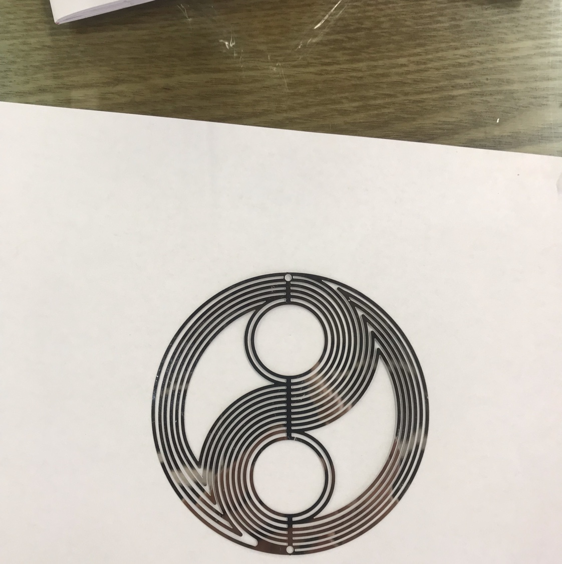 Freeter computer pieces new products non-embroidered steel corroded cut circular taiji symbol of fengling decorative arts thumbnail