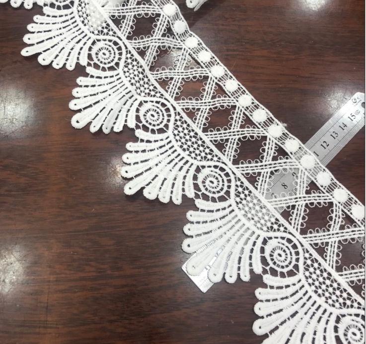 2020 Spring/Summer New Factory Direct Sales Lace Water Soluble King Milk Silk Bar Code Set Dyeing Application Scenario