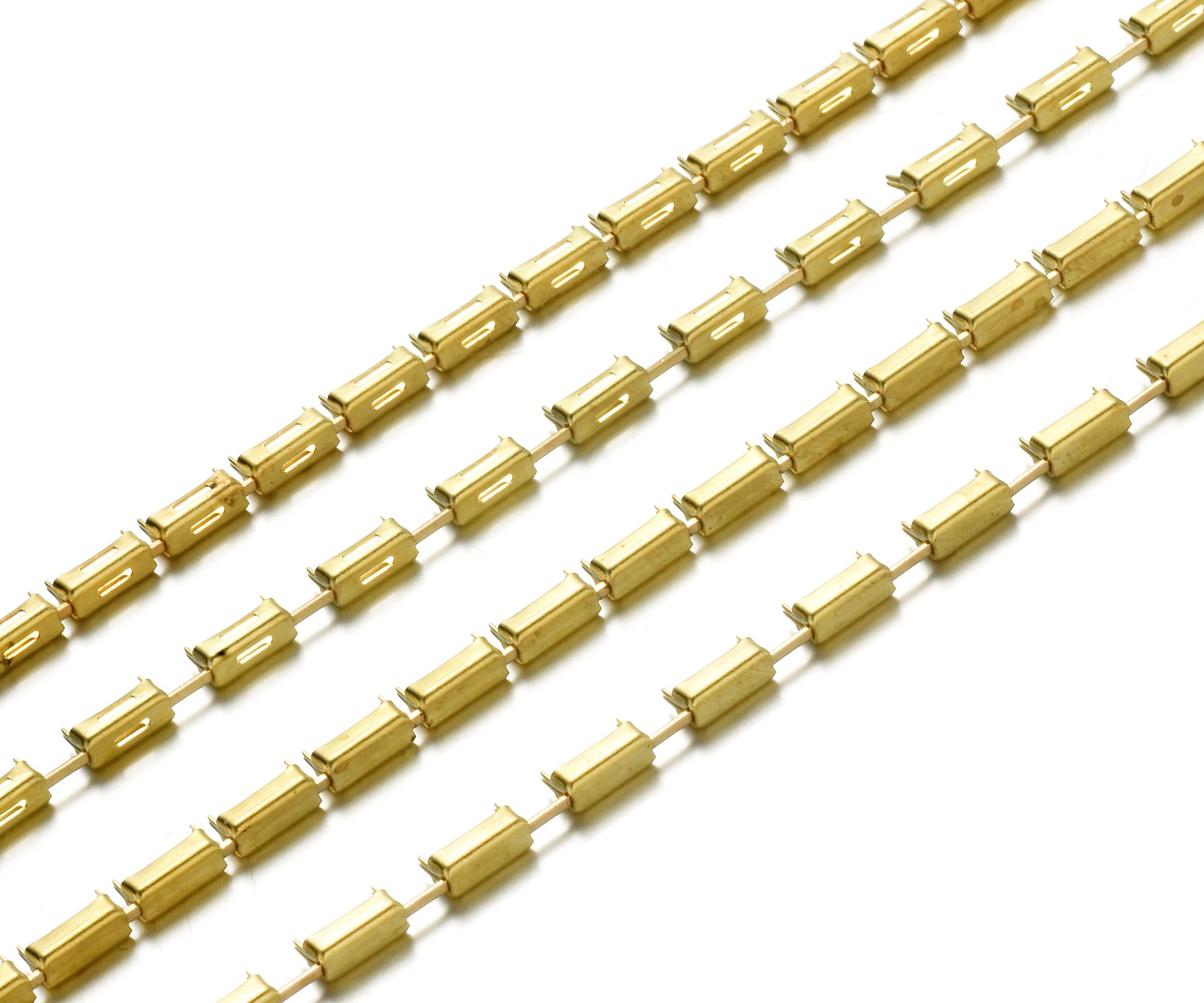 Rectangular 2.5*5 vertical zircon diamond chain