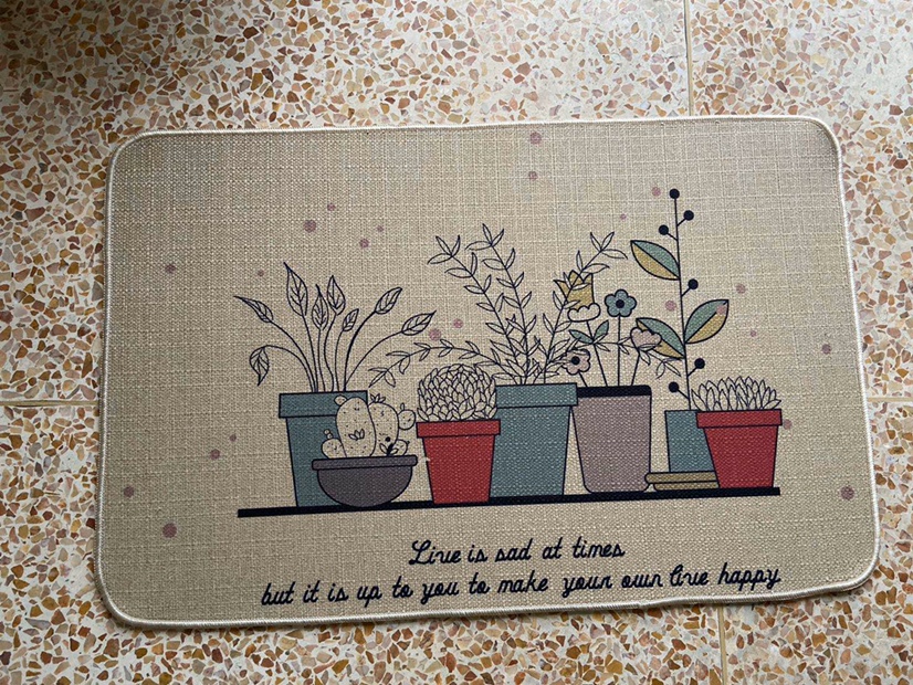 Linen and cotton floor mat Specification image